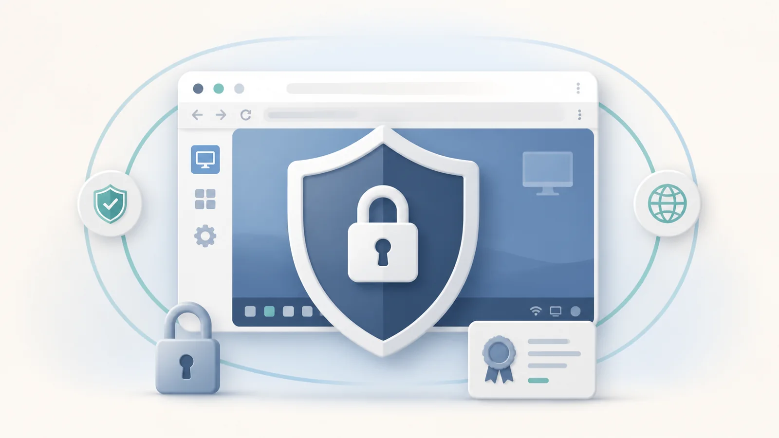 Security controls protecting a browser Remote Desktop deployment